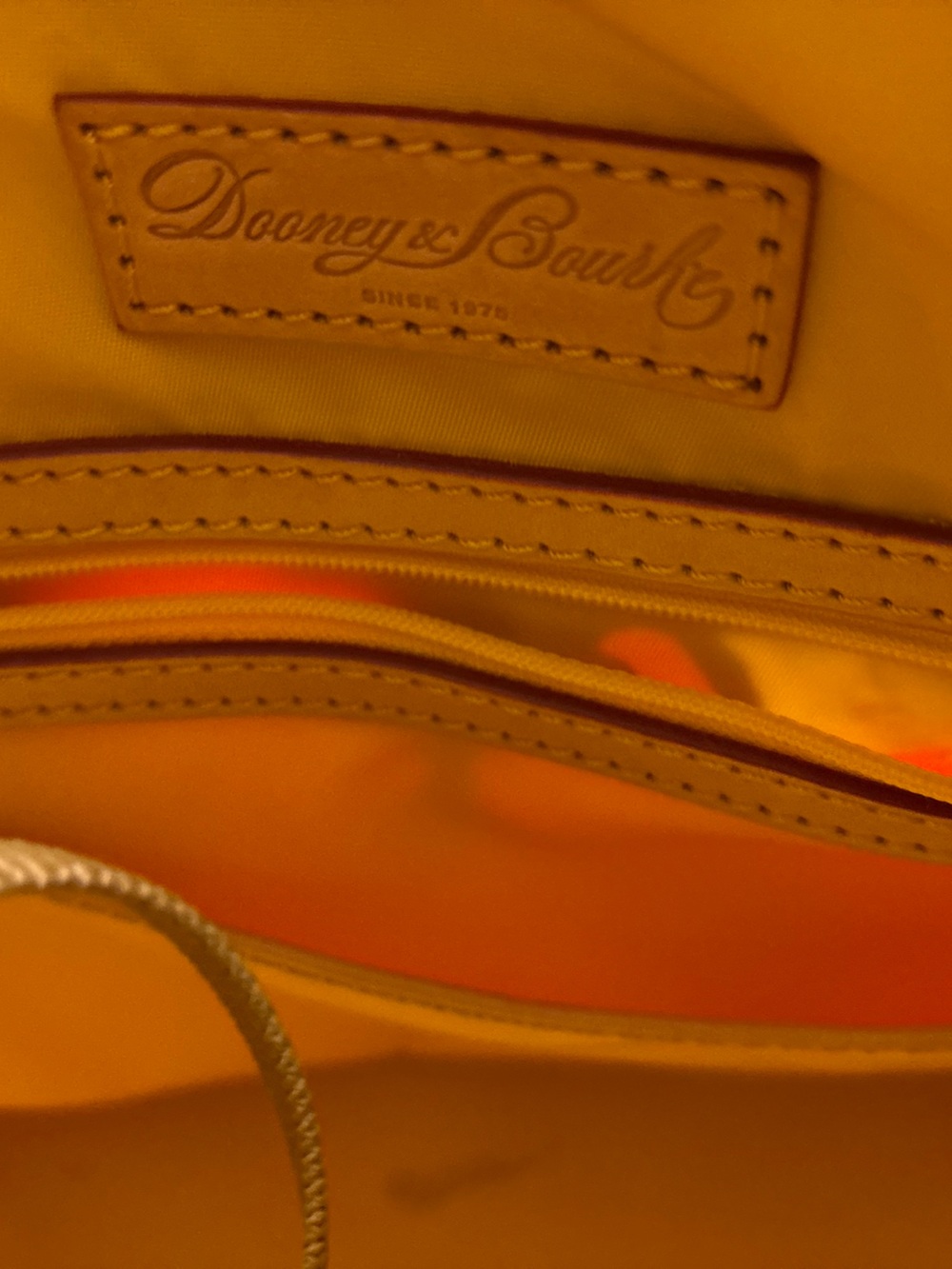 Dooney & Bourke Black Floral Satchel with Tan Trim - Picture 7 of 8